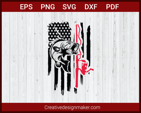 US Fishing Hunting Flag SVG Cricut Silhouette DXF PNG EPS Cut File –  Creativedesignmaker