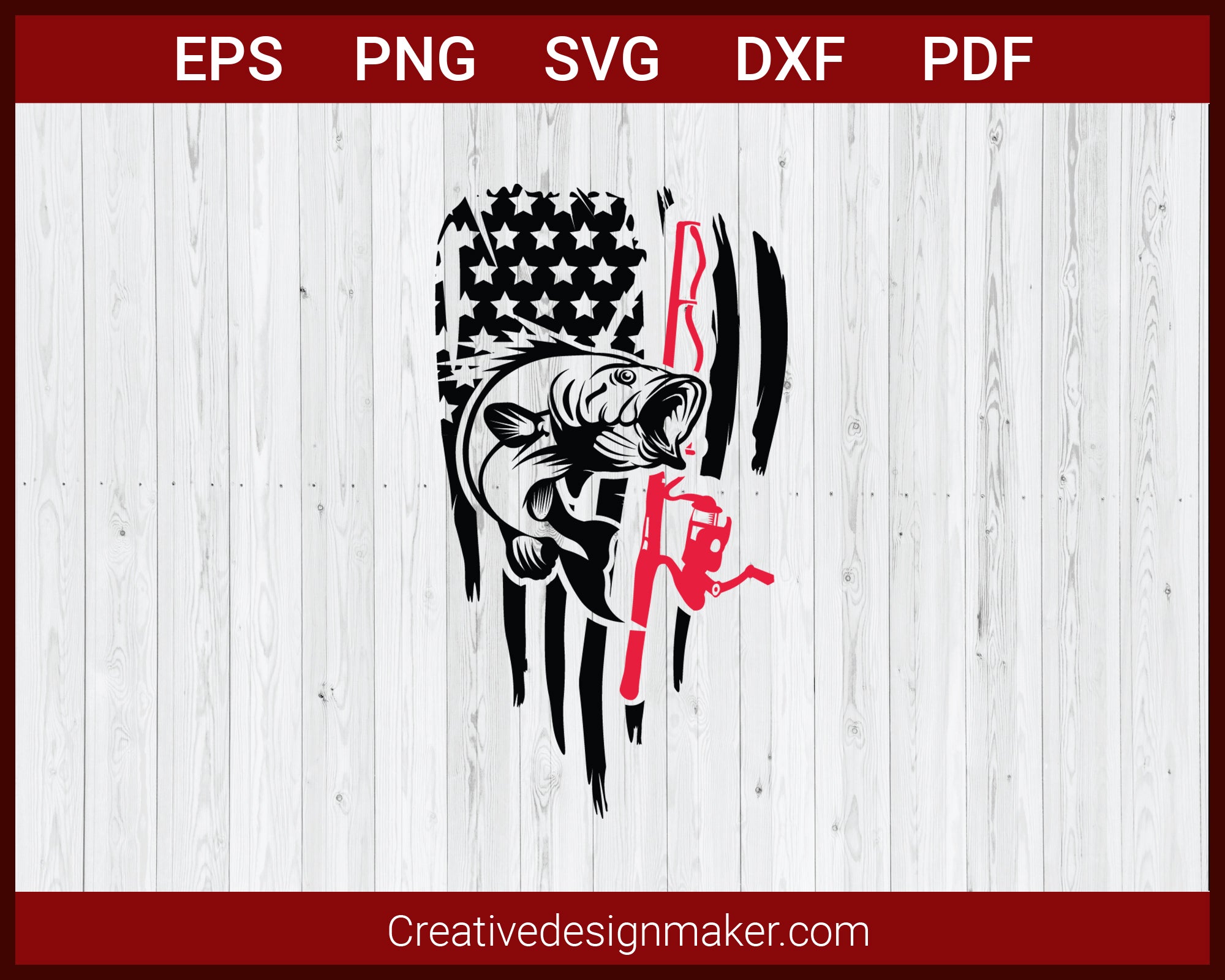 Download Distressed American Flag Hunting Fishing Svg Cricut Silhouette Creativedesignmaker