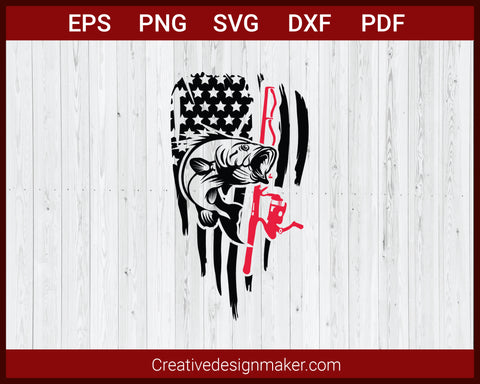 Fishing And Hunting American Flag SVG Cricut Silhouette DXF PNG EPS –  Creativedesignmaker