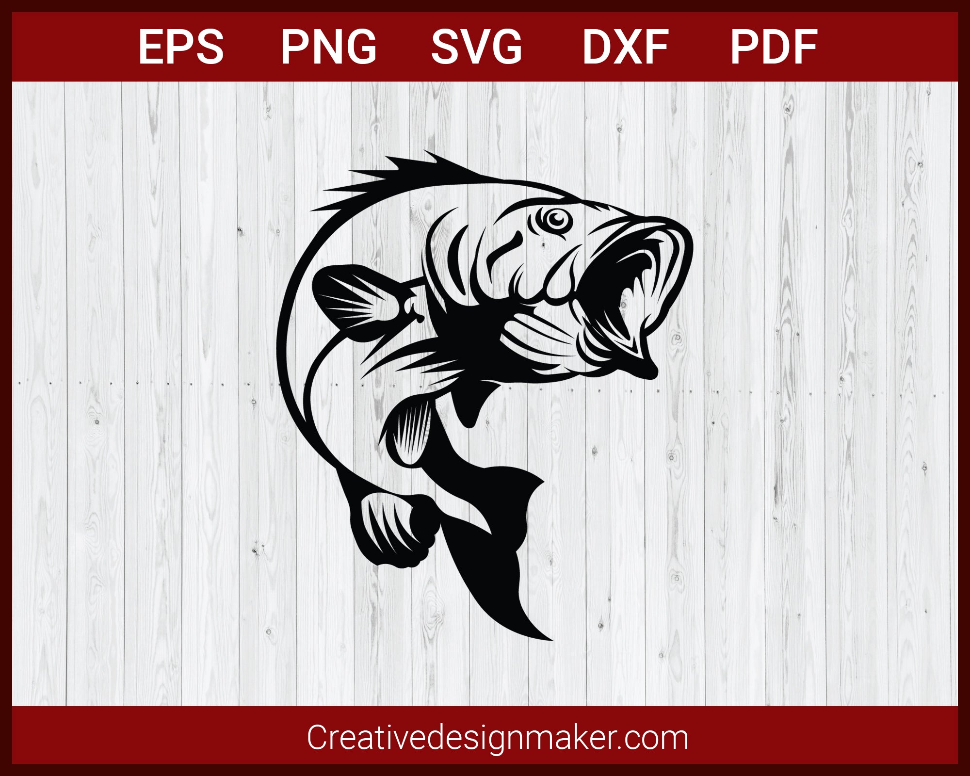 Bass Fishing Hunting Svg Cut File For Cricut Silhouette Creativedesignmaker