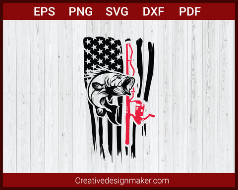 Fishing And Hunting American Flag Fishing Rod SVG Cricut Silhouette –  Creativedesignmaker