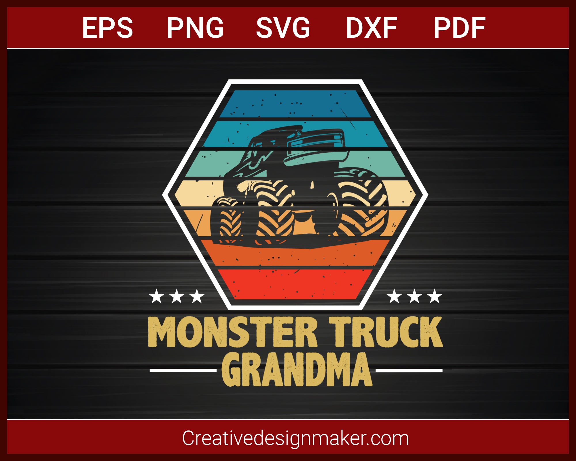 Download Monster Truck Grandma Retro Vintage Monster Truck T Shirt Svg Png Creativedesignmaker