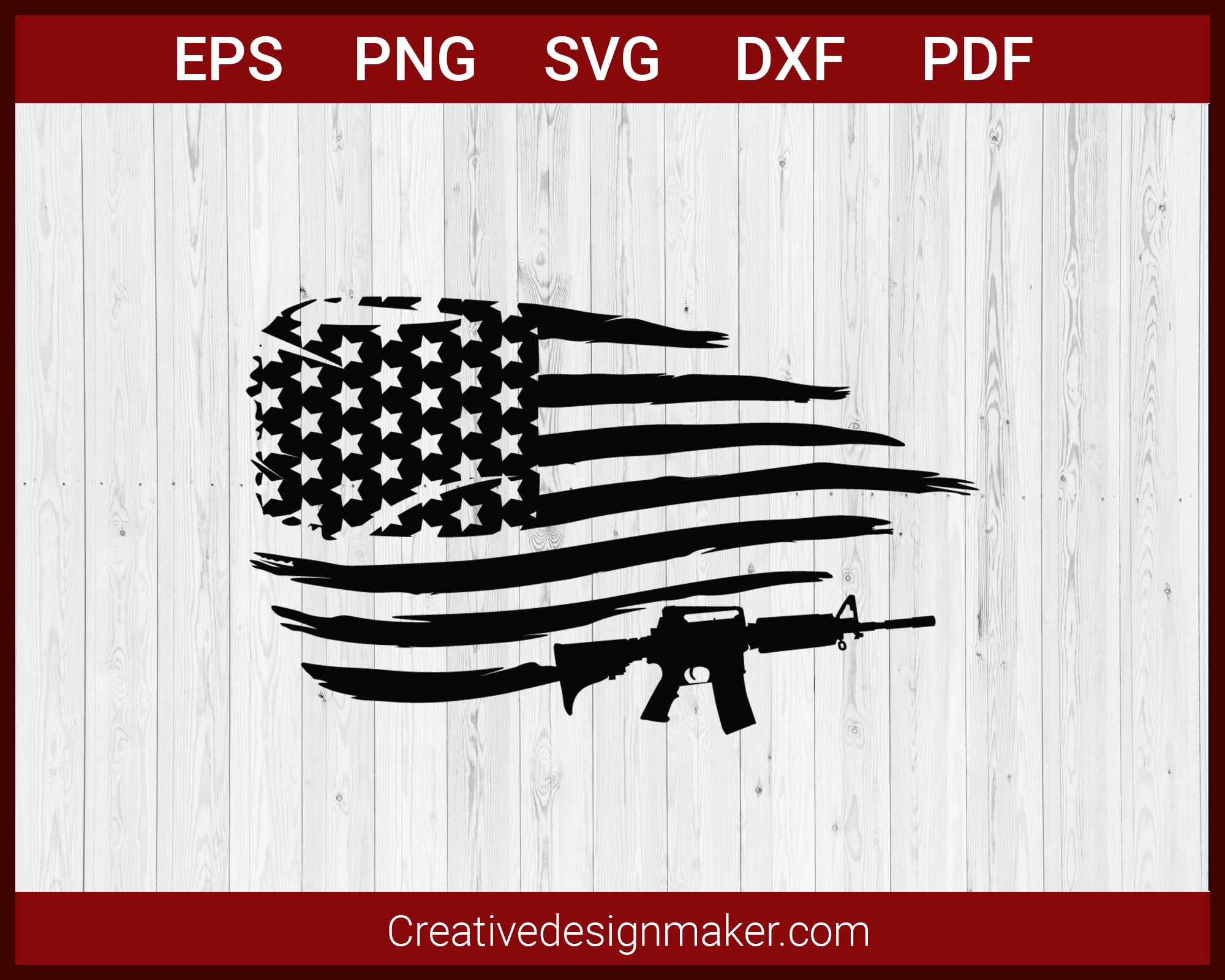 Download American Flag With Guns Svg Cricut Silhouette Dxf Png Eps Cut File Creativedesignmaker