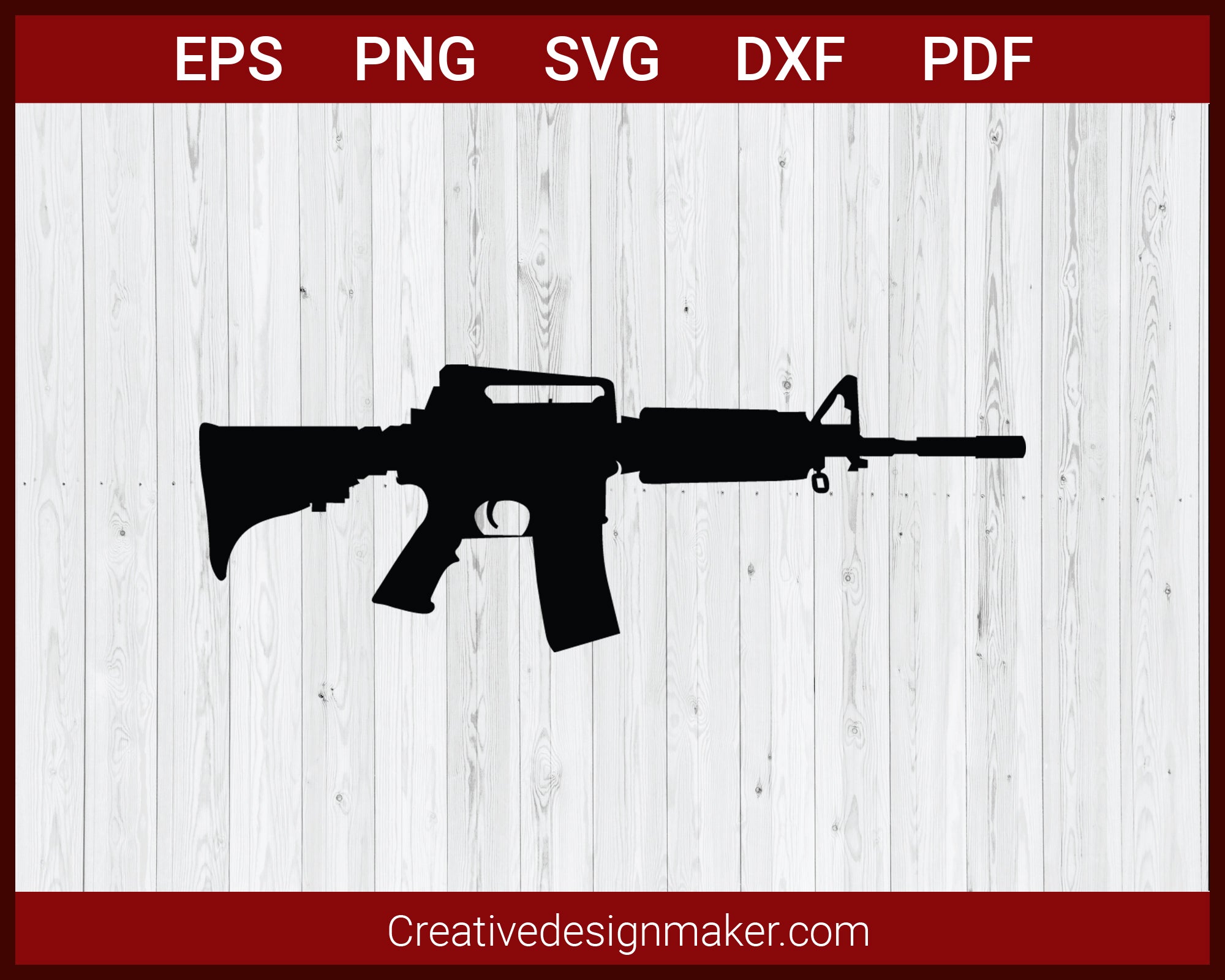 Download Machine Gun Sniper Rifle Gun Barrel Ar 15 Svg Cricut Silhouette Creativedesignmaker