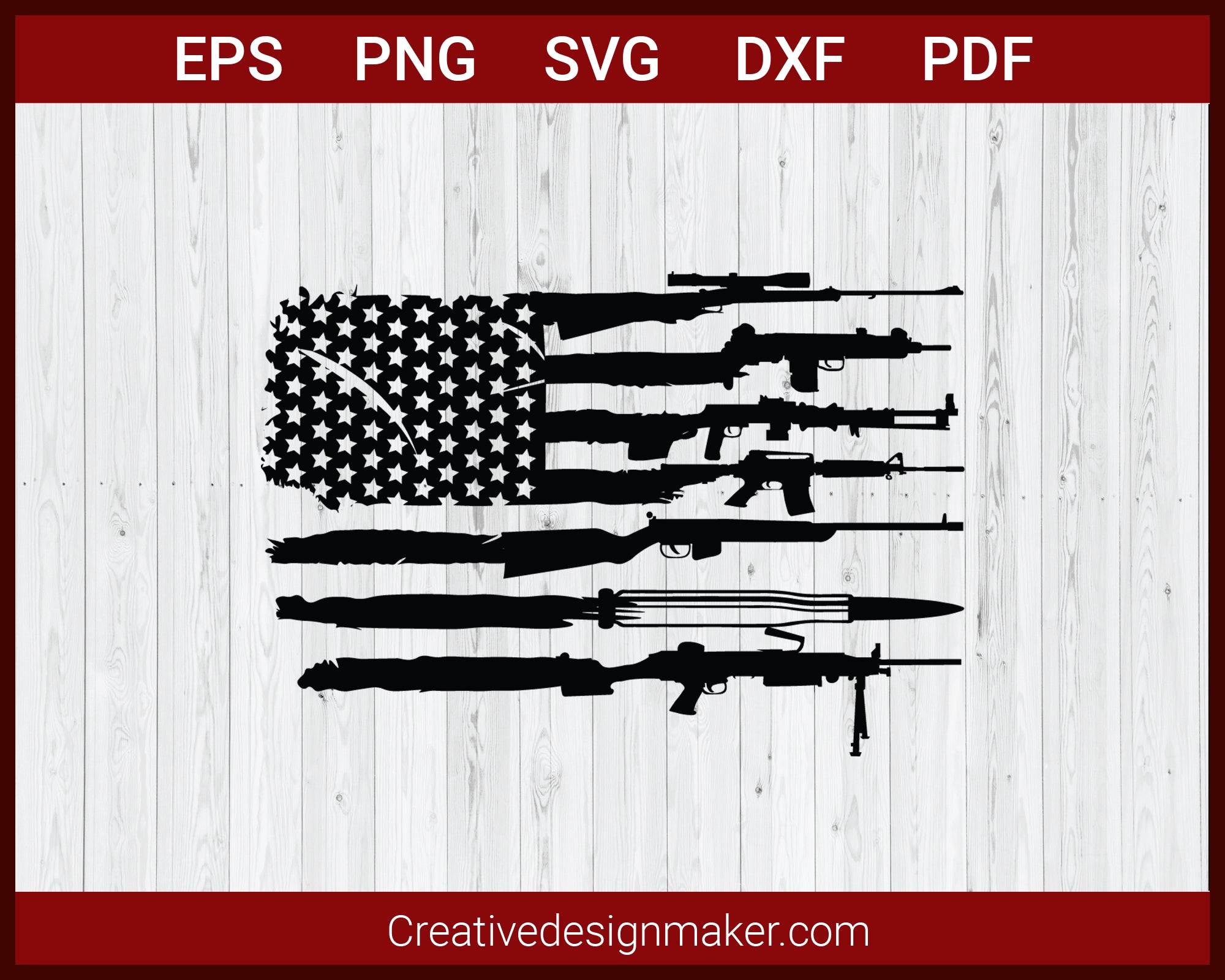 Download Guns Clipart American Flag Svg Cricut Silhouette Dxf Png Eps Cut File Creativedesignmaker