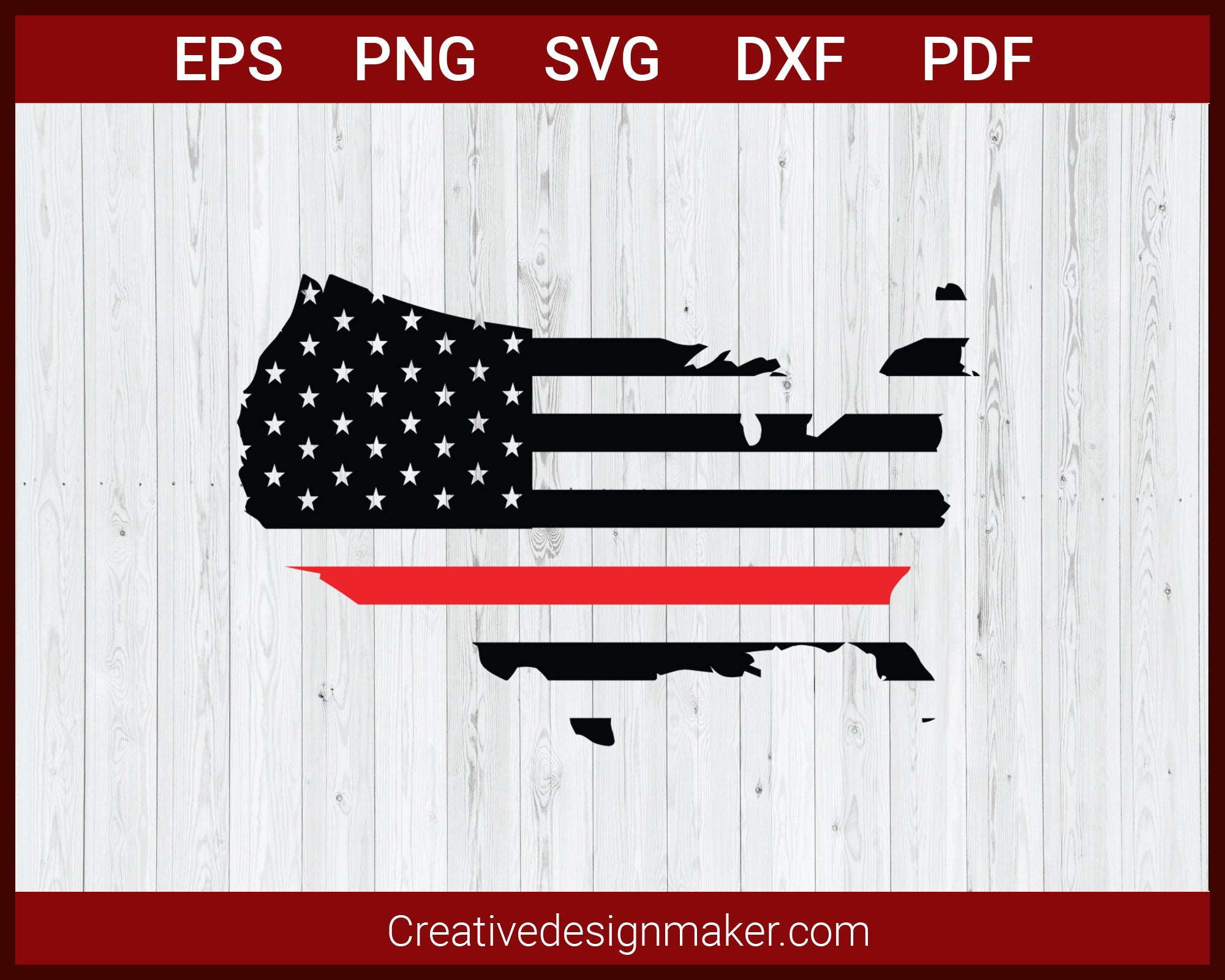 Download Us Flag With The Red Line American Firefighter Svg Cricut Silhouette Creativedesignmaker