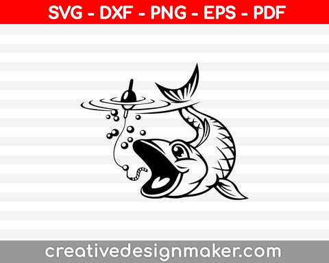 Fishing Hook SVG, DXF, PNG, EPS, PDF Printable Files