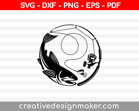 Fishing Hook SVG, DXF, PNG, EPS, PDF Printable Files – Creativedesignmaker