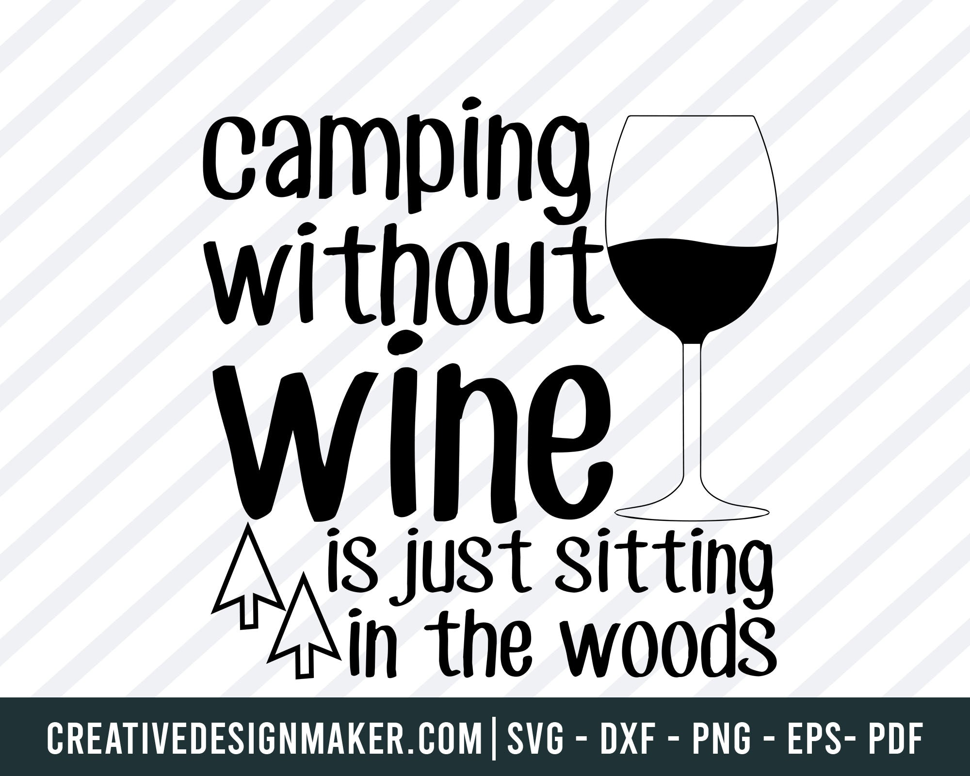 Free Camping Wine Glass Svg
