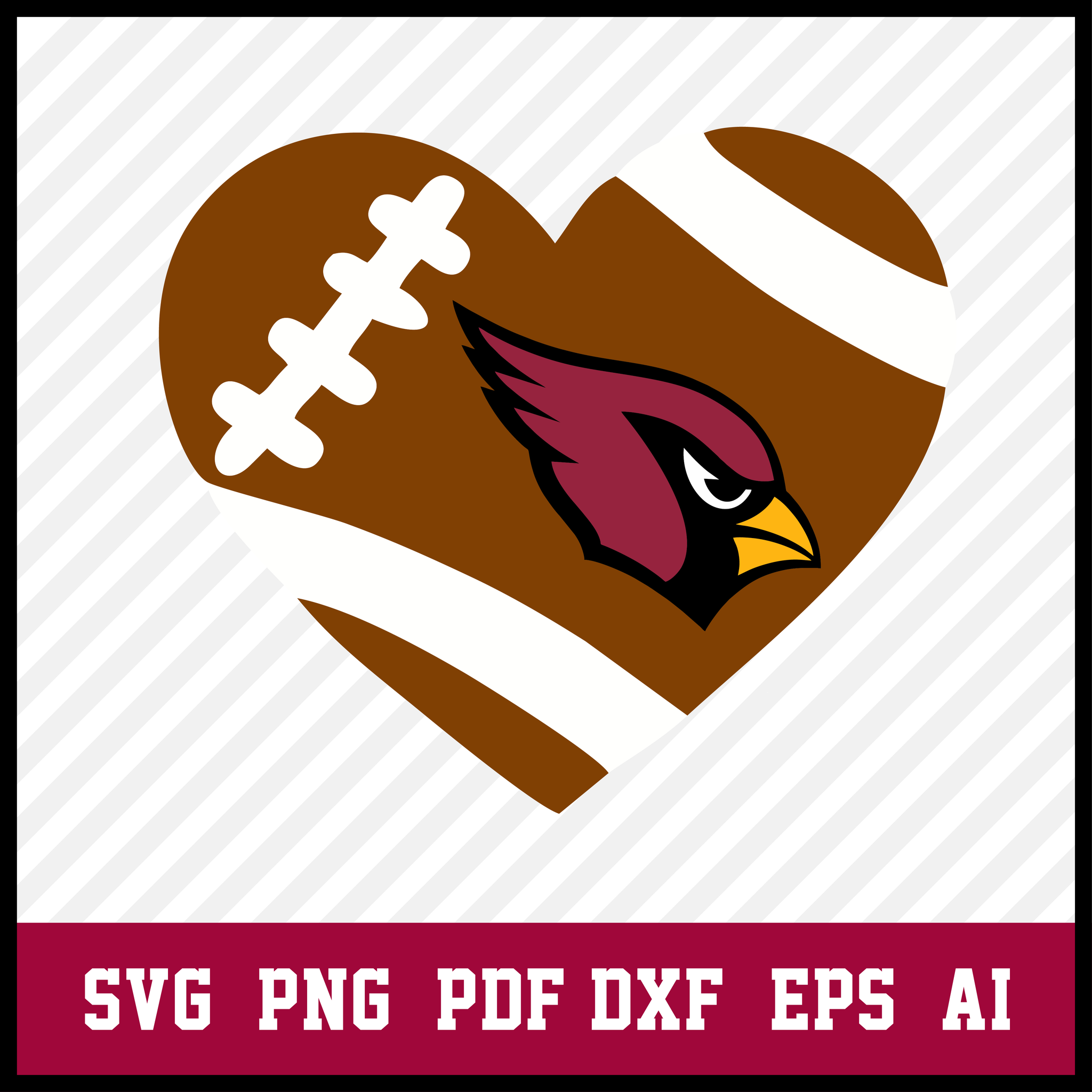Arizona Cardinals Beat Heart svg eps dxf png file – lasoniansvg
