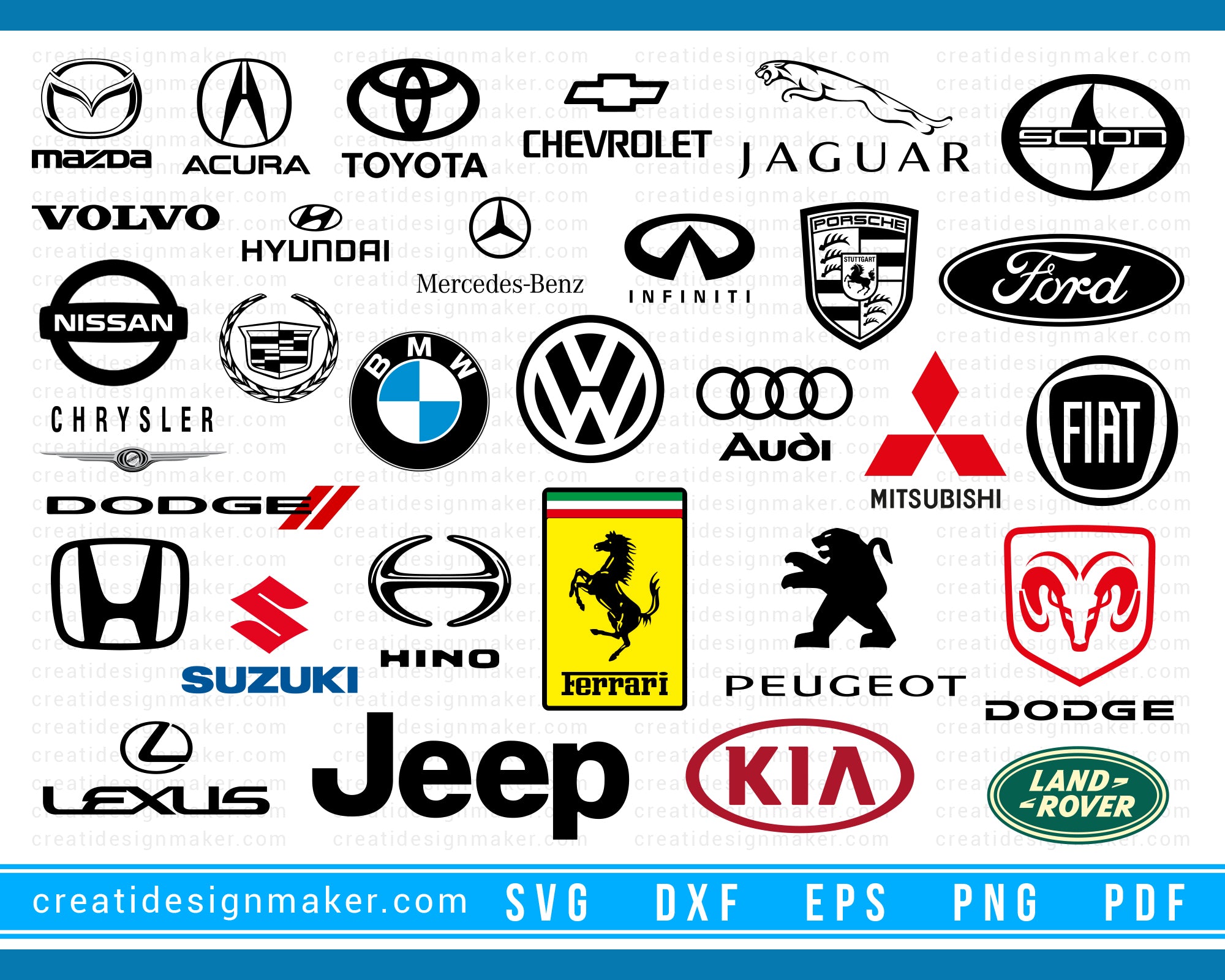 Car brands collection. Car brand logo. Vector car emblem Stock