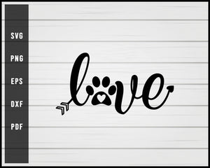 Download Dog Paw Love Svg Png Silhouette Designs For Cricut Creativedesignmaker SVG, PNG, EPS, DXF File