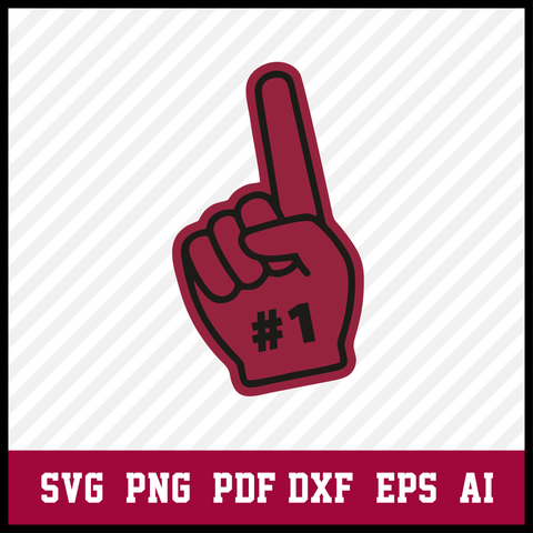 Number 1 fan svg, hand no 1 sign svg, red finger, best svg, 1st place svg,  svg, cut file, design, dxf, clipart, vector, icon, eps, pdf, png