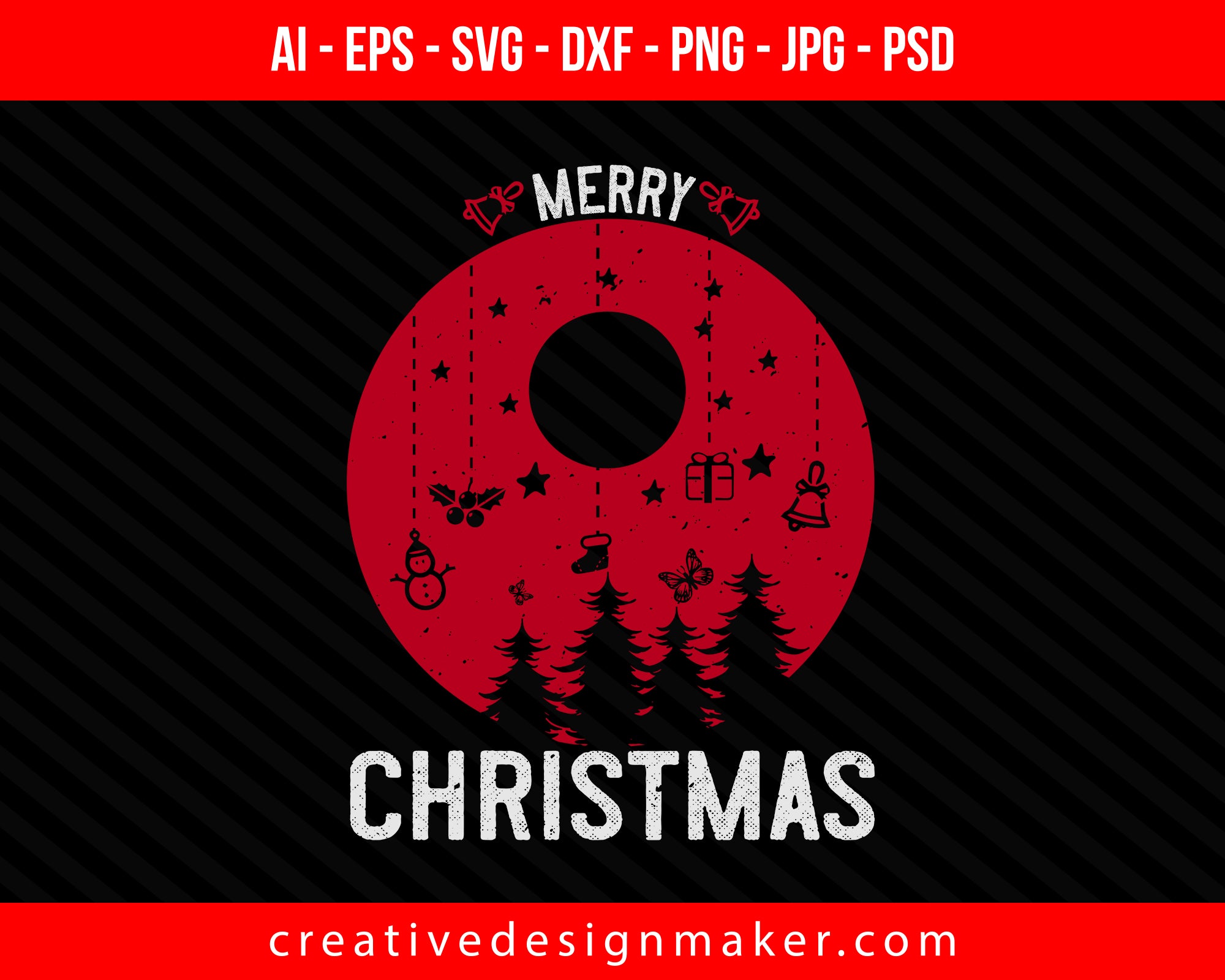 Download Merry Christmas Print Ready Editable T Shirt Svg Design Creativedesignmaker