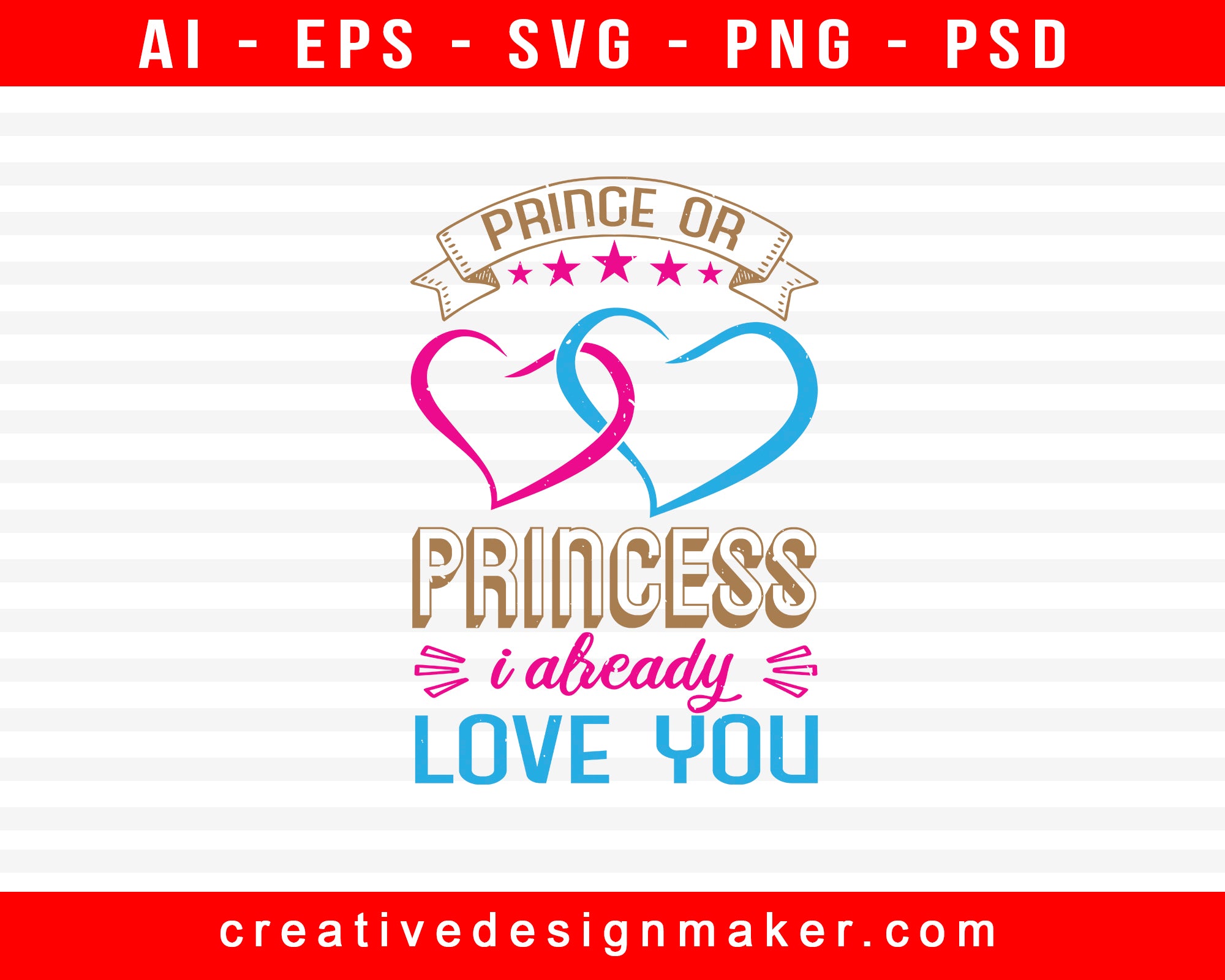 Download Prince Or Princess Baby Shower Editable T Shirt Svg Design Creativedesignmaker