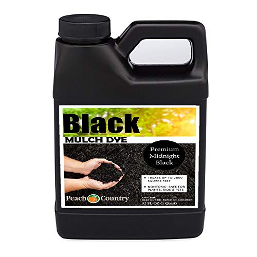 Peach Country Midnight Black Mulch Dye Color Concentrate - 2,800 Sq. ft. - Brighten Up Your Old Mulch Beds Easily with Our Premi