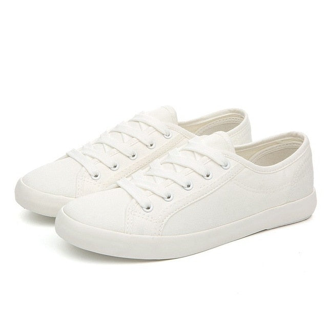 white casual canvas shoes