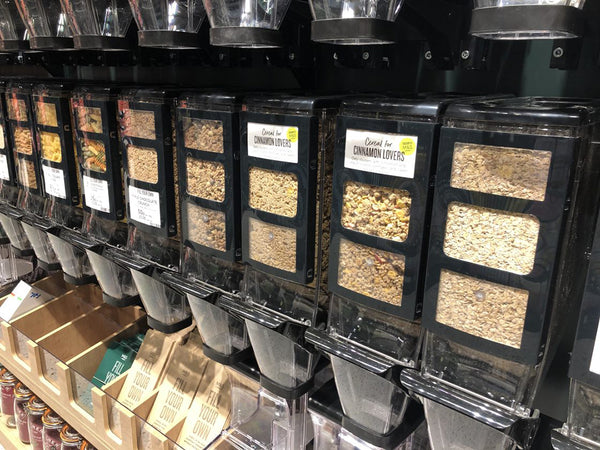 HL Display bulk bins with cereal at M&S Sustainability Store