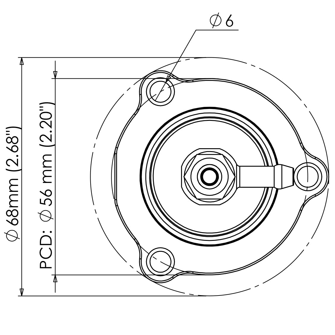 Turbosmart Kompact Shortie Dual Port Dimension Specifications