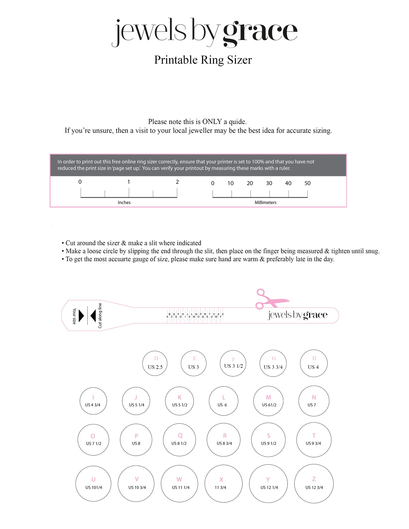 Printable Ring Sizer, Antique Engagement Rings