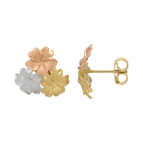 Aretes Flores oro florentino | Bo&Co