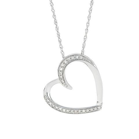 Dije corazón oro blanco 14k | Bo&Co