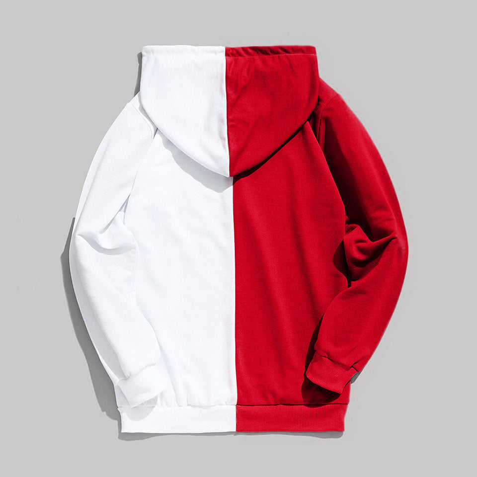 demon and angel hoodie red and white