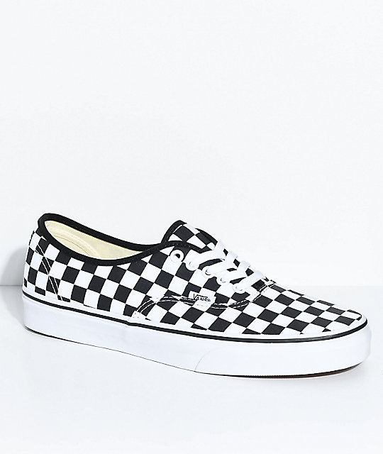 vans authentic checkerboard black white