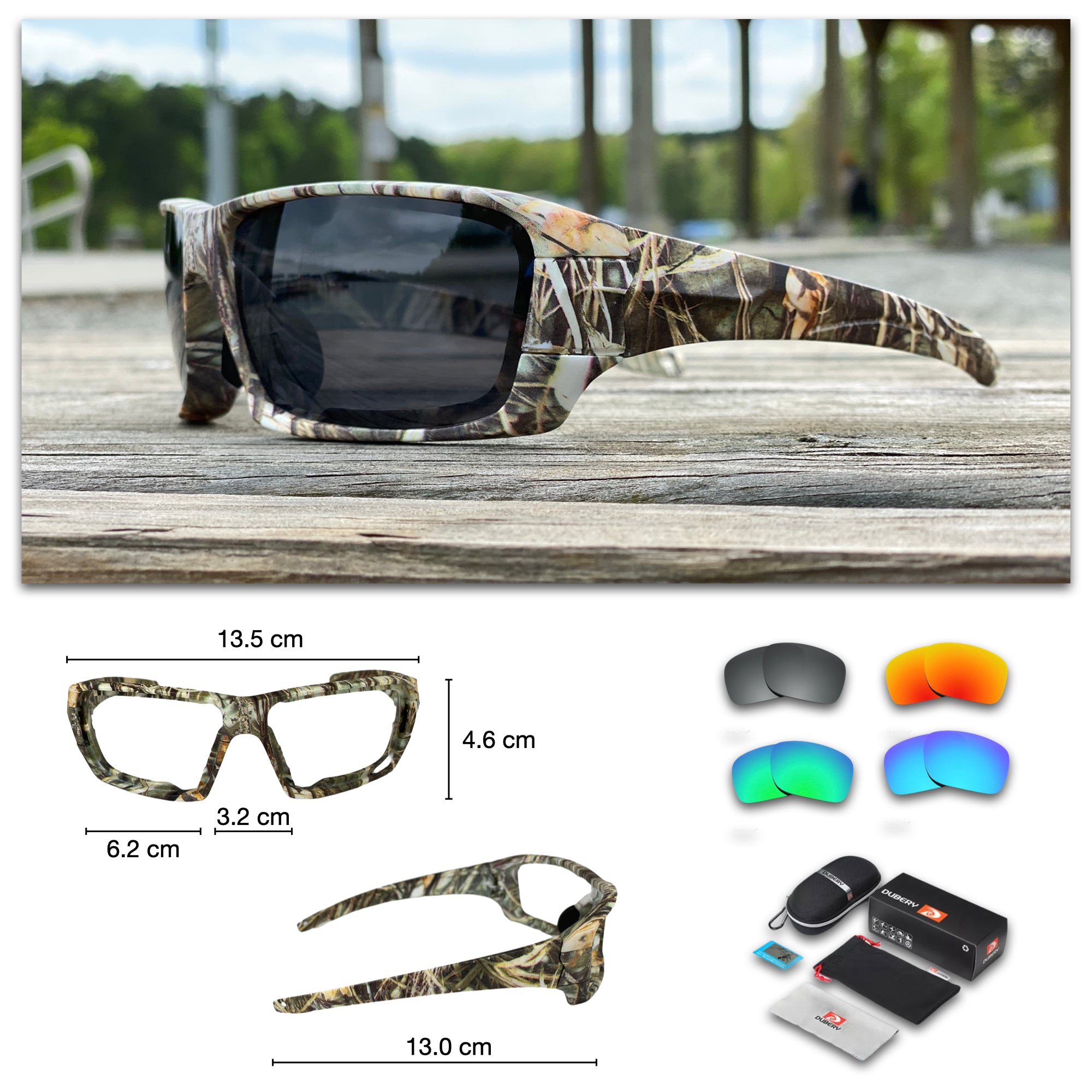 Grizzly Fishing Pro Sunglasses Kit (4 Colors Included) Camo Pro Sunglasses Kit