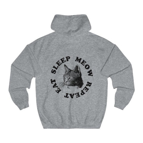 eat sleep meow repeat slogan hoodie for cat people