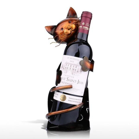 wine bottle holder cat shaped themed present