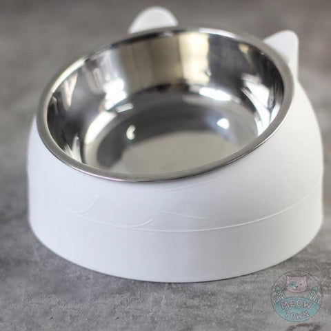 cat food bowl angle white 