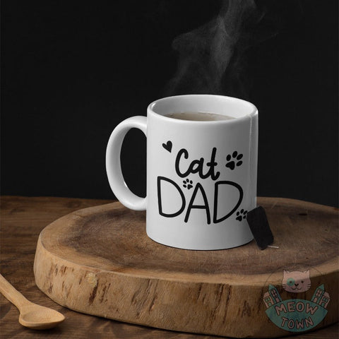 cat dad ceramic mug for cat lovers father's day gift