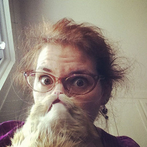 beard photo with a cat