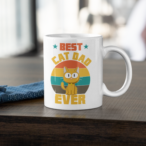 best cat dad ever ceramic mug present for father's day