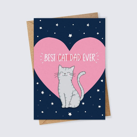 best cat dad ever greeting card for father's day birthday