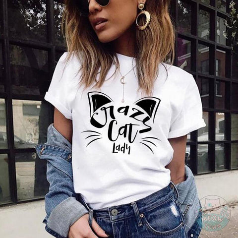 Crazy cat lady classic t-shirt print for cat ladies