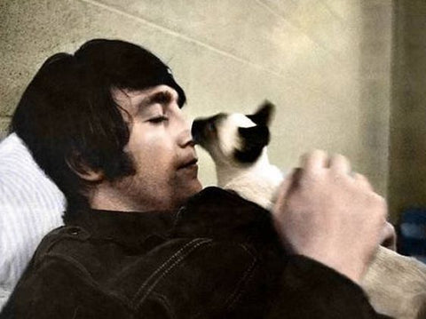 john lennon with his cat