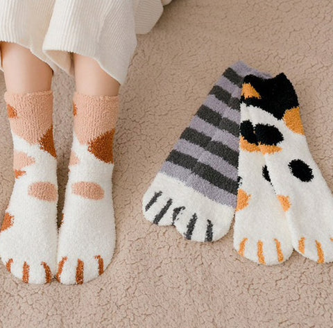 cat paw socks warm winter