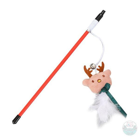 reindeer cat teaser toy for christmas