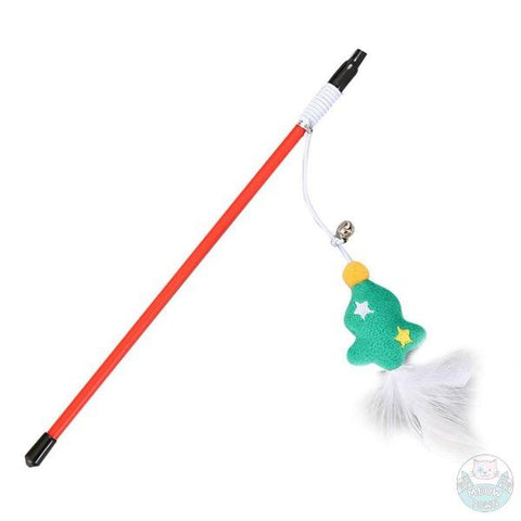 christmast tree teaser cat toy rod for cats