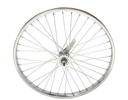 Wheel Shop Wheel Shop, Front 26 Wheel, 36H Silver Alloy Single Wall Evo E  Tour 20/ Silver Formula FM-21 QR Hub, Steel Spokes