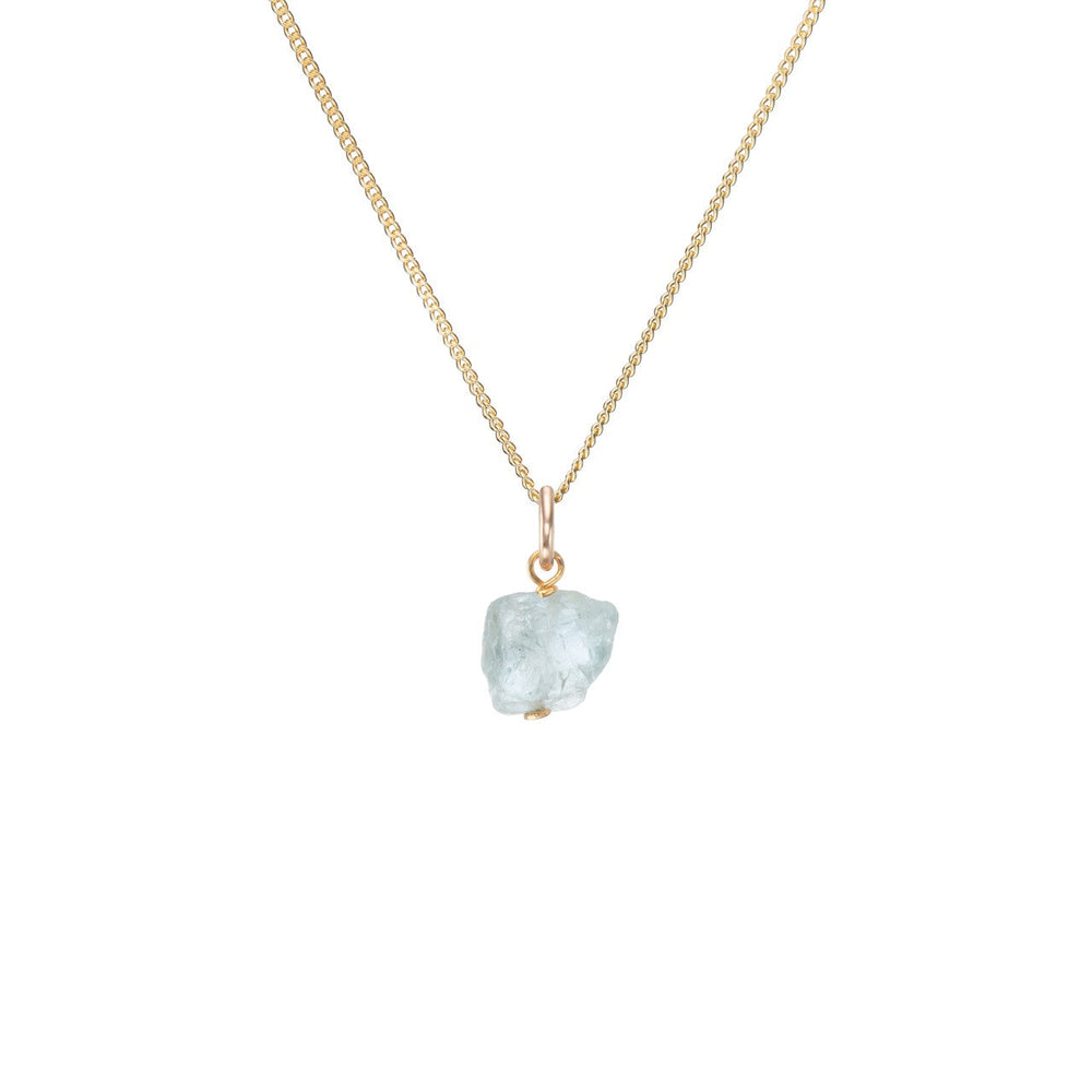 Aquamarine Threaded Necklace | Serenity (Gold Plated)