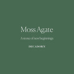 Moss Agate, Gem Slice Dropper Earrings - New Beginnings (Silver)