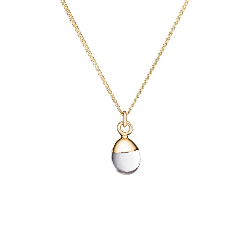
            
                Load image into Gallery viewer, Quartz Tiny Tumbled Necklace | Healing (Gold) | Decadorn
            
        