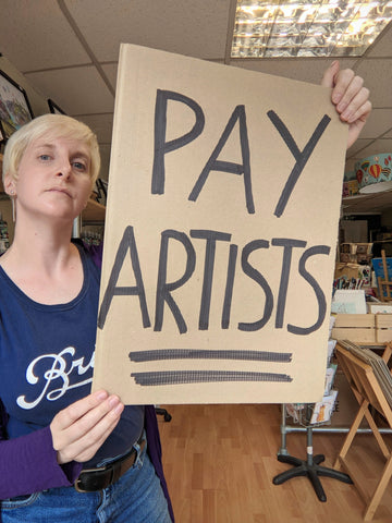 Small business owner demands for fair pay for artists