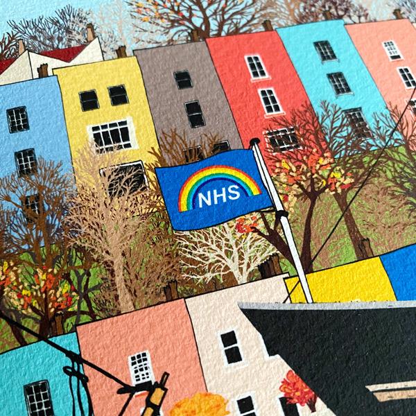 NHS rainbow art print in Bristol