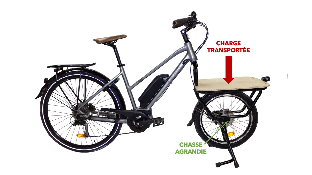 Transport de charge sur la roue avant, fourche-cargo JoKer Mini vélo-cargo compact