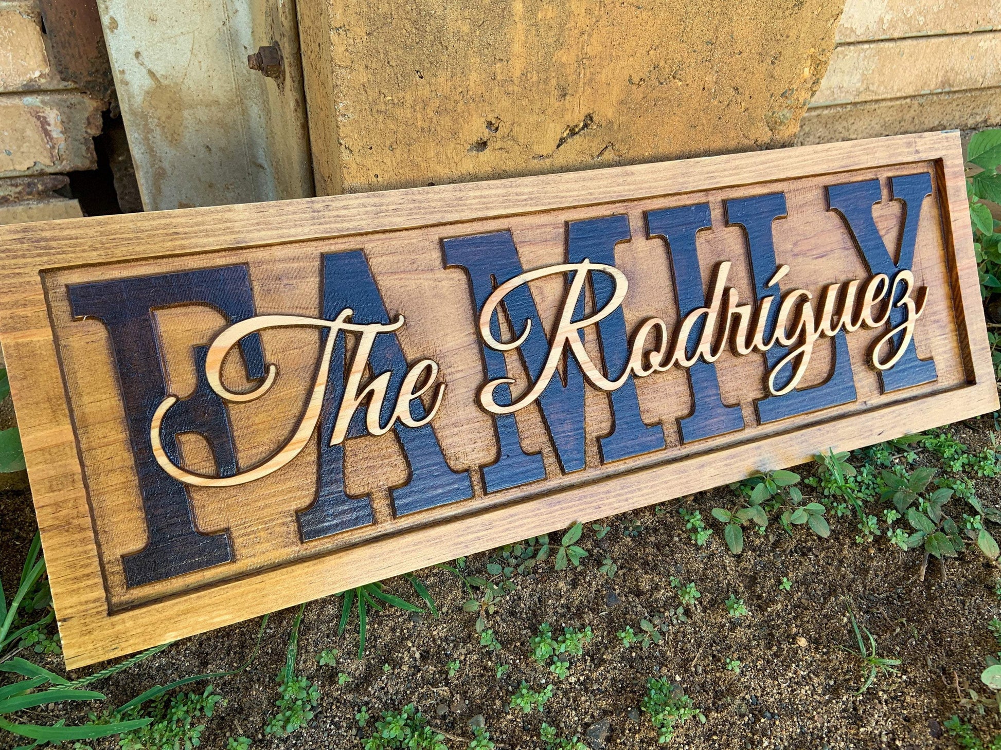 Buy Hand Crafted Personalized Wedding Gift Family Name Sign Custom Carved  Wooden Signs Anniversary Gift Wood Plaque, made to order from Callahan  Creations LLC