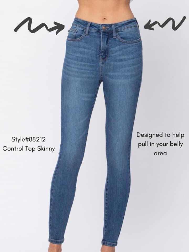 Judy Blue Control Top Skinny Jeans – Bee Elle Boutique